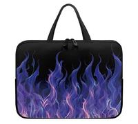 Treer Borsa Porta PC 10-17 Pollici, Motivo a Fiamma Custodia Laptop con Manico, Borsa PC Impermeabile Unisex, Laptop Bag con Cerniera, Custodia Notebook (Viola 1,13 pollici)