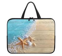 Treer Borsa Porta PC 10-17 Pollici, Stampa di Stelle Marine Custodia Laptop con Manico, Borsa PC Impermeabile Unisex, Laptop Bag con Cerniera, Custodia Notebook (Beige,10 pollici)
