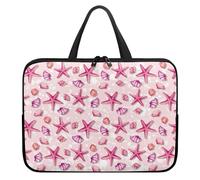 Treer Borsa Porta PC 10-17 Pollici, Stampa di Stelle Marine Custodia Laptop con Manico, Borsa PC Impermeabile Unisex, Laptop Bag con Cerniera, Custodia Notebook (Rosa,13 pollici)