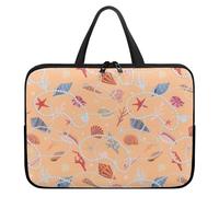 Treer Borsa Porta PC 10-17 Pollici, Stampa di Stelle Marine Custodia Laptop con Manico, Borsa PC Impermeabile Unisex, Laptop Bag con Cerniera, Custodia Notebook (Arancione,13 pollici)