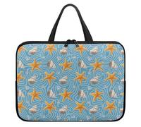 Treer Borsa Porta PC 10-17 Pollici, Stampa di Stelle Marine Custodia Laptop con Manico, Borsa PC Impermeabile Unisex, Laptop Bag con Cerniera, Custodia Notebook (Blu,10 pollici)