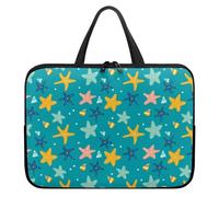 Treer Borsa Porta PC 10-17 Pollici, Stampa di Stelle Marine Custodia Laptop con Manico, Borsa PC Impermeabile Unisex, Laptop Bag con Cerniera, Custodia Notebook (Verde,13 pollici)