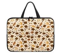 Treer Borsa Porta PC 10-17 Pollici, Stampa di Torte Custodia Laptop con Manico, Borsa PC Impermeabile Unisex, Laptop Bag con Cerniera, Custodia Notebook (Beige 2,15 pollici)