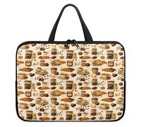 Treer Borsa Porta PC 10-17 Pollici, Stampa di Torte Custodia Laptop con Manico, Borsa PC Impermeabile Unisex, Laptop Bag con Cerniera, Custodia Notebook (Beige 1,17 pollici)