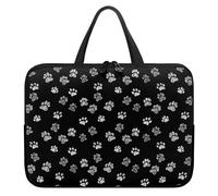 Treer Borsa Porta PC Modello di Impronta di Zampa, 10-17 Pollici Custodia Laptop con Manico, Borsa PC Impermeabile, Laptop Bag con Cerniera, Custodia Notebook (Nero,10 pollici)