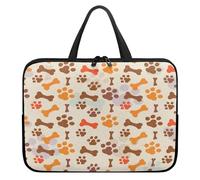 Treer Borsa Porta PC Modello di Impronta di Zampa, 10-17 Pollici Custodia Laptop con Manico, Borsa PC Impermeabile, Laptop Bag con Cerniera, Custodia Notebook (Arancione,12 pollici)