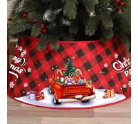 Treer Collare Gonna per Albero di Natale in Tessuto Non Tessuto, Copri Base Tronco Copertura del Supporto per Albero di Natale, Decorazioni Natalizie Festa Casa Vacanze (Auto rossa,72 cm)