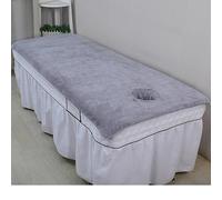Treer Copri Lettino da Massaggio con Foro,Viso Lenzuolo Elastico Pieghevole Copertura Impermeabile Lavabile per Spa, Massaggi, Salone Bellezza (Grigio Chiaro,80x190cm)