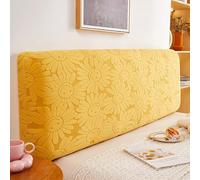 Treer Copri Testata Letto Matrimoniale Singolo, Copertura per Testiera Girasole 3D Copertura Protettiva Elastica et Lavabile Antipolver per Decorazione All-Inclusive (Giallo,150cm)