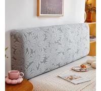 Treer Copri Testata Letto Matrimoniale Singolo, Copertura per Testiera Girasole 3D Copertura Protettiva Elastica et Lavabile Antipolver per Decorazione All-Inclusive (Grigio chiaro,220cm)