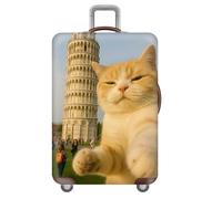 Treer Copri Valigia da Stiva Grande Media Piccola S/M/L/XXL, Valigia Coprivaligia Elastico Copertura Bagaglio da Viaggio Protezione Coprivaligia Lavabile per 18-32 Pollici (Torre del Gatto,L)