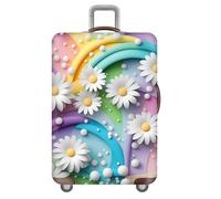 Treer Copri Valigia Elasticizzato Grande Media Piccola, Valigia Coprivaligia Elastico Bagaglio da Viaggio Copertura Lavabile Ottimo per 18-32 pollici (L,Carina margherita)