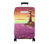 Treer Copri Valigia Elasticizzato Grande Media Piccola, Valigia Coprivaligia Elastico Bagaglio da Viaggio Copertura con Cerniera e Tasca Lavabile Ottimo per 18-32 Pollici (Faro marino 2,L)