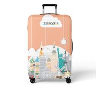 Treer Copri Valigia Elasticizzato Grande Media Piccola, Valigia Coprivaligia Elastico Bagaglio da Viaggio Copertura Lavabile Ottimo per 18-32 pollici (Viaggi globali 2,XL)