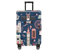 Treer Copri Valigia Elasticizzato Grande Media Piccola, Valigia Coprivaligia Elastico Bagaglio da Viaggio Copertura Lavabile Ottimo per 18-29 pollici (XL,Torre dell'orologio)