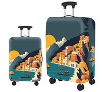 Treer Copri Valigia Elasticizzato Grande Media Piccola, Valigia Coprivaligia Elastico Bagaglio da Viaggio Copertura Lavabile Ottimo per 18-32 pollici (D28 Isola,XL)