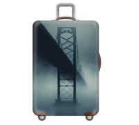 Treer Copri Valigia Elasticizzato Grande Media Piccola, Valigia Coprivaligia Elastico Bagaglio da Viaggio Copertura Lavabile Ottimo per 18-32 pollici (XR26 Ponte nella nebbia,M)