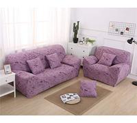 Treer Copridivano Marmo, Universale Tessuto in Elasticizzato 3/4 Posti Braccioli Larghi Fodere Copridivani Sofa Mobili Protettore Antiscivolo Lavabile + Stessa Federa (3 Posti,Fagiolo Leggero)