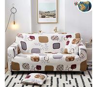 Treer Copridivano Universale Elasticizzato, Braccioli Larghi 1/2/3/4 Posti Tessuto in Antiscivolo Lavabile Stampa Fodere Copridivani Sofa Mobili Copertura Protettore (3 Posti,pianta)