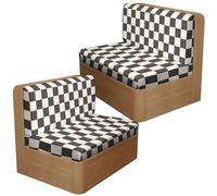 Treer Coprisedili per Dinette Camper, Federe per Cuscino per Camper in Tessuto Elasticizzati Coprisedile per Divani da Roulotte Copertura per Panca Antiscivolo Lavabili per Caravan (Quadri grigi)