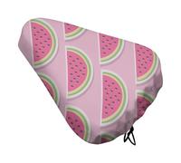 Treer Coprisella Bici Impermeabile, Coprisella Bicicletta Impermeabile Fibbia a Molla + Chiusura a Cordino Copertura Sella Bici Universale Motivo Frutta 3D (Anguria rosa A,2 Pezzi)
