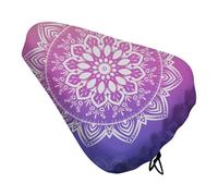 Treer Coprisella Bici Impermeabile, Vintage Sella Bici Comoda, Sella Mtb Regolabile, Coprisella Bicicletta Adatto alla Maggior Parte delle Biciclette (Mandala Rosa,1 Pezzo)