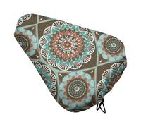 Treer Coprisella Bici Impermeabile, Vintage Sella Bici Comoda, Sella Mtb Regolabile, Coprisella Bicicletta Adatto alla Maggior Parte delle Biciclette (Mandala Verde,1 Pezzo)