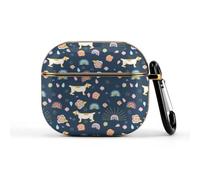 Treer Cover Compatìbile per Airpods 3, Protezione Completa del Corpo PC Custodia per Apple Airpods Terza Generazione 2021, con Moschettone (Cartone animato)