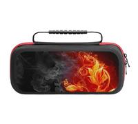 Treer Custodia per Nintendo Switch Oled, Stampa 3D di Fiamma Custodia Rigida Protettiva da Viaggio per Console e Accessori, Custodia da Trasporto con 20 bustine per Carte da Gioco (Pianta di fiamma)