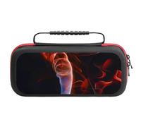 Treer Custodia per Nintendo Switch Oled, Stampa 3D di Fiamma Custodia Rigida Protettiva da Viaggio per Console e Accessori, Custodia da Trasporto con 20 bustine per Carte da Gioco (Fiamma rossa)
