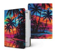 Treer Custodia Protettiva in PU, per Kindle Oasis 3 / Kindle 6,8/7 Pollici Cover con Supporto Regolabile Tasca per Schede Cinturino Anticaduta Protezione Completa Facile da Pulire (Hawaii 1,1)