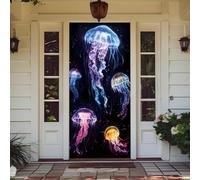 Treer Decorazione per Porta Ingresso con Elastico, Copertura per Porta Decorazione Elastica Esterna Interna Striscione da Appendere Coperto per Tutto L'Anno, Casa Festa (90x210cm,Stampa Medusa 3)