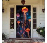 Treer Decorazione per Porta Ingresso con Elastico, Copertura per Porta Decorazione Elastica Esterna Interna Striscione da Appendere Coperto per Tutto L'Anno, Casa Festa (90x210cm,Tema Medusa 7)