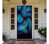 Treer Decorazione per Porta Ingresso con Elastico, Copertura per Porta Decorazione Elastica Esterna Interna Striscione da Appendere Coperto per Tutto L'Anno, Casa Festa (Illusione visiva 3,90x210cm)