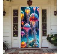 Treer Decorazione per Porta Ingresso con Elastico, Copertura per Porta Decorazione Elastica Esterna Interna Striscione da Appendere Coperto per Tutto L'Anno, Casa Festa (90x210cm,Tema Medusa 6)