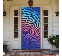 Treer Decorazione per Porta Ingresso con Elastico, Copertura per Porta Decorazione Elastica Esterna Interna Striscione da Appendere Coperto per Tutto L'Anno, Casa Festa (Illusione visiva 9,90x210cm)