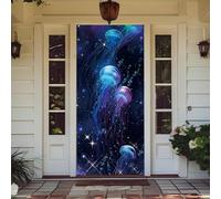 Treer Decorazione per Porta Ingresso con Elastico, Copertura per Porta Decorazione Elastica Esterna Interna Striscione da Appendere Coperto per Tutto L'Anno, Casa Festa (90x210cm,Tema Medusa 10)