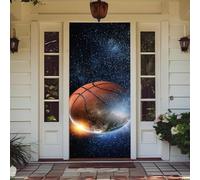Treer Decorazione per Porta Ingresso con Elastico, Copertura per Porta Decorazione Elastica Esterna Interna Striscione da Appendere Coperto per Tutto L'Anno, Casa Festa (Pallacanestro 3,90x210cm)