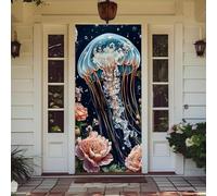 Treer Decorazione per Porta Ingresso con Elastico, Copertura per Porta Decorazione Elastica Esterna Interna Striscione da Appendere Coperto per Tutto L'Anno, Casa Festa (90x210cm,Tema Medusa 2)