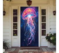 Treer Decorazione per Porta Ingresso con Elastico, Copertura per Porta Decorazione Elastica Esterna Interna Striscione da Appendere Coperto per Tutto L'Anno, Casa Festa (90x210cm,Stampa Medusa 8)