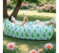Treer Divano Gonfiabile da Esterno Campeggio, Lettino Gonfiabile Portatile Impermeabile Comfort Divano ad Aria, Ideale per Festival Musicali, Viaggio, Picnic, Spiaggia (Cactus,230 * 70cm)