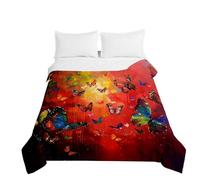 Treer Estivo Trapunta Singolo Matrimoniale,Copriletto Multiuso con Imbottitura Cotone, 3D Stampato Farfalla, Leggero e Lavabile, Trapunte Trapuntato in Microfibra (Farfalla 3,180x220cm)