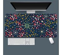 Treer Floreale Stampa Tappetino Mouse, Tappetino Mouse XXL/XL/L, Tappetino Mouse Gaming con Base Gomma Antiscivolo e Bordi Cuciti, Mouse Pad per Ufficio e Casa (900x400mm,Amore)