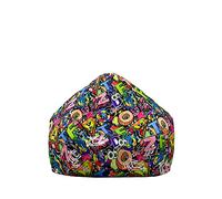 Treer Fodera per Pouf a Sacco per Adulti e Bambini, Hip -Hop Graffiti Stampa Copertura per Poltrona Sacco con Cerniera e Senza Imbottitura, Pouf a Forma di Pera Bean Bag Cover (100x120 cm,Lettera)