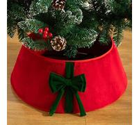 Treer Gonna per Albero di Natale, Coprire Base Albero Rotonda, Copertura del Supporto per Base Ad per Cesto in Peluche per Decorazioni Natalizie Festa (Fiocco Rosso,50x72x24cm)
