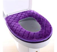 Treer Lavabile Coprisedile per WC Morbido Invernale, Universale Caldo Cuscino per Sedile WC Elasticizzato Morbida Copriwater in Tessuto per Donne, Mamme Attese,Anziani (1pc,Viola)