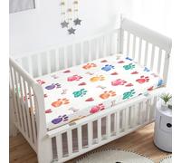 Treer Lenzuola con Angoli per Lettino, 3D Impronta di Micio Neonato Coprimaterasso Letto Singolo Bebè Bambino Morbide e Traspiranti, per Materassi Standard per Culle e Bambini (Arcobaleno,75x30x10cm)