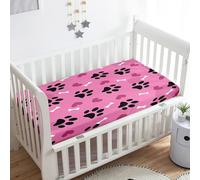 Treer Lenzuola con Angoli per Lettino, 3D Impronta di Micio Neonato Coprimaterasso Letto Singolo Bebè Bambino Morbide e Traspiranti, per Materassi Standard per Culle e Bambini (Rosa,85x51x10cm)