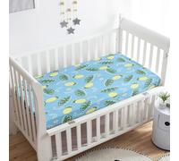 Treer Lenzuola con Angoli per Lettino, Neonato Coprimaterasso Letto Singolo Bebè Bambino, Morbide e Traspiranti per Materassi Culle e Bambini (Ananas 6,75x30x10cm)