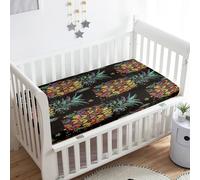 Treer Lenzuola con Angoli per Lettino, Neonato Coprimaterasso Letto Singolo Bebè Bambino, Morbide e Traspiranti per Materassi Culle e Bambini (Ananas 3,75x30x10cm)